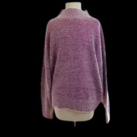 NWT Falls Creek Mock Turtleneck Plaited Sweater Fushia White - Picture 4 of 6